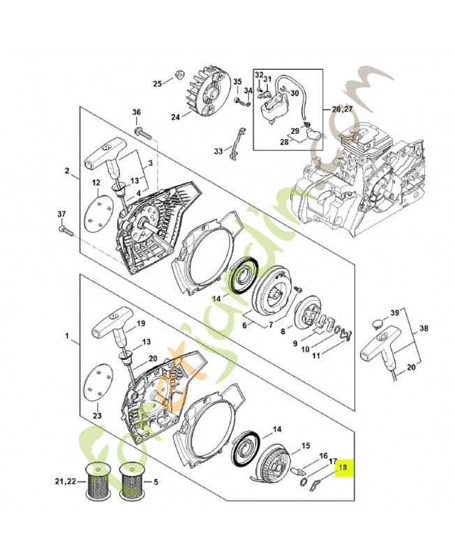 ressort de cliquet 1118-195-3500. Pièce détachée Stihl / Vicking