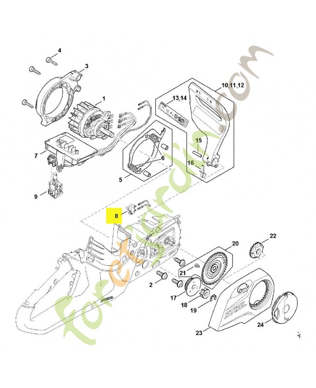 Ens. interrupteur de marche