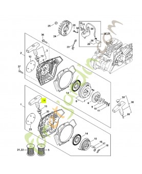 Poignée stihl 1121-195-3400