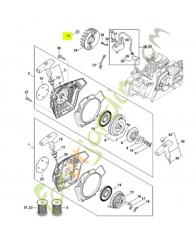 Écrou a collet m8x1-10 0000-955-0802. Pièce détachée Stihl