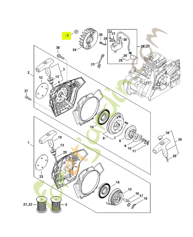 Écrou a collet m8x1-10 0000-955-0802. Pièce détachée Stihl