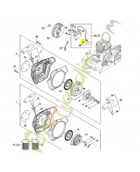 Ressort coudé 0000-998-0621- Pièce détachée Stihl / Vicking