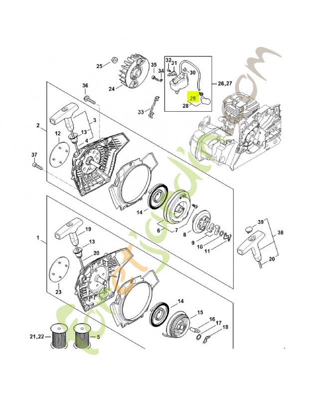 Ressort coudé 0000-998-0621- Pièce détachée Stihl / Vicking