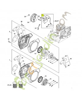 Vis is-p 4x8 9074-477-2966. Pièce détachée Stihl