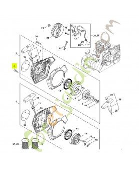 Vis cylindrique is-p5x20 9074-477-4135- Pièce de détachée Sithl / Vicking