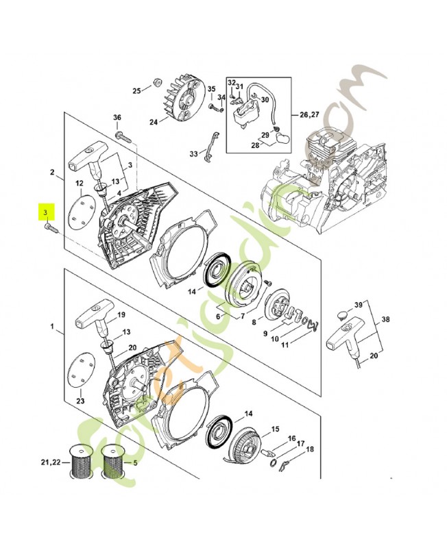Vis cylindrique is-p5x20 9074-477-4135- Pièce de détachée Sithl / Vicking