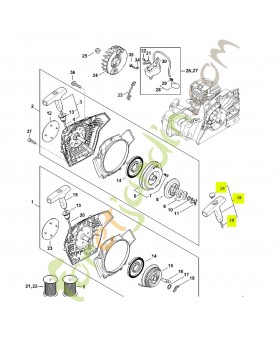 Poignée elastostart ø 3 mm 0000-190-3421- Pièce détachée Stihl