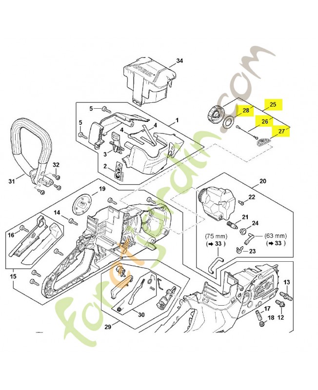 Bouchon réservoir 1130-350-0500. Pièce détachée Stihl / Vicking