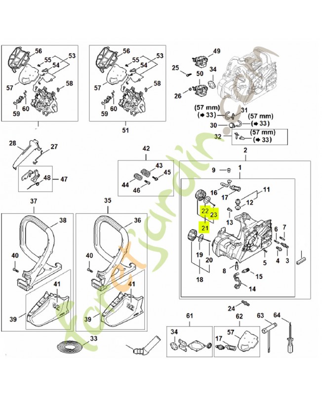Bouchon de réservoir 0000-350-0542- Pièce détachée Stihl