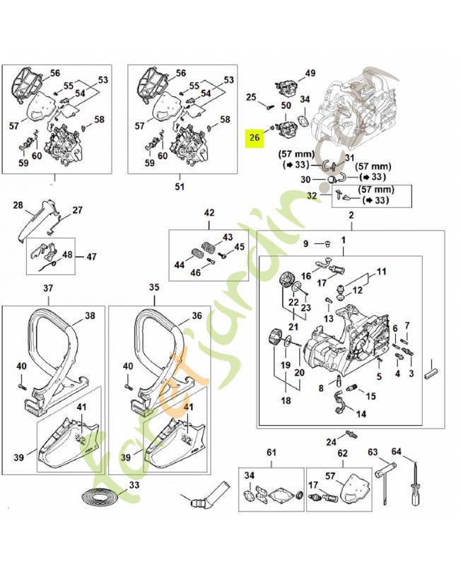 Écrou de sécurite m5 9216-261-0700. Pièce détachée Stihl