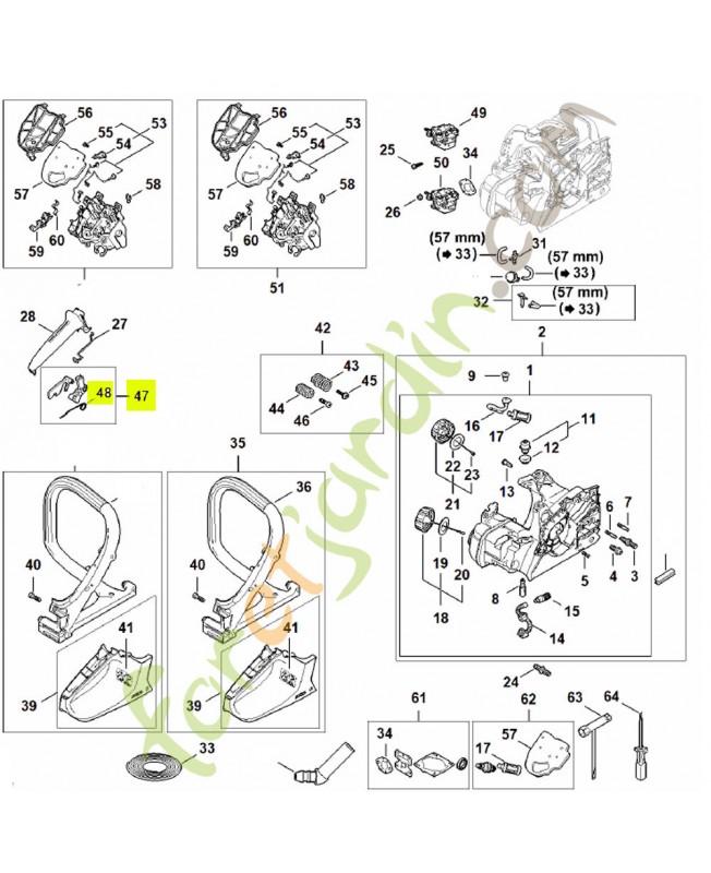 Manette des gaz 1148-180-1500- Pièce détachée Stihl