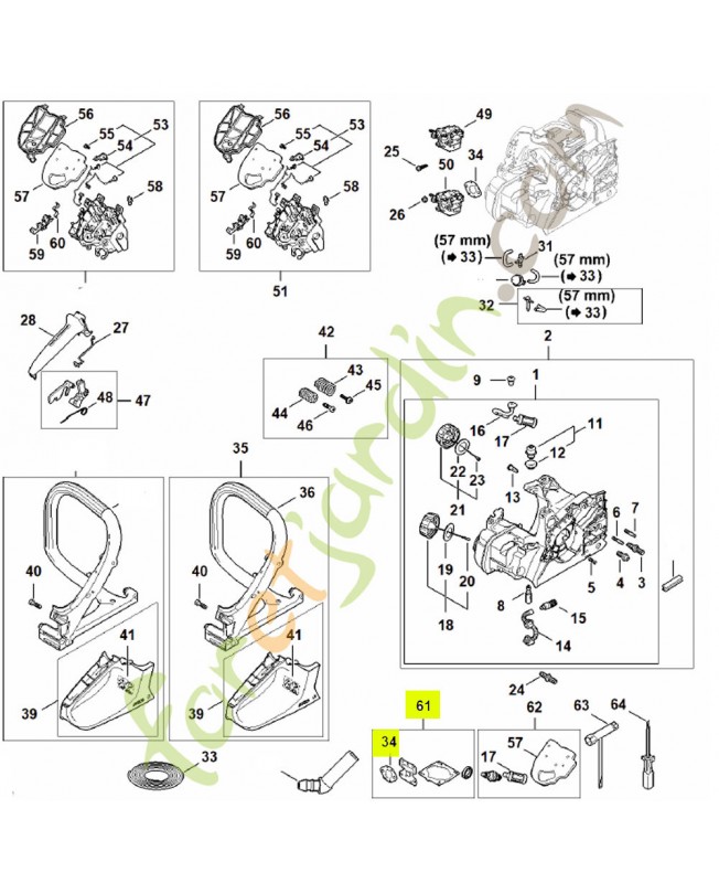 Jeu de joints 1148-007-1600- Pièce détachée Stihl