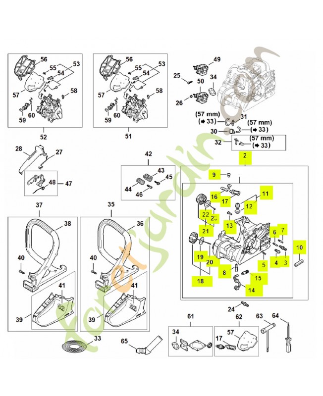 Carter moteur 1148-020-3003- Pièce détachée Stihl
