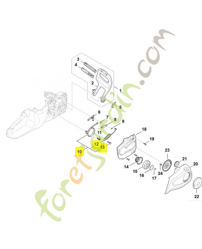 Jeu de pièces de frein de chaîne