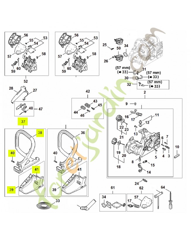 Carter de poignée 1148-790-1001- Pièce détachée Stihl Carter de poignée 1148-790-1001- Pièce détachée Stihl