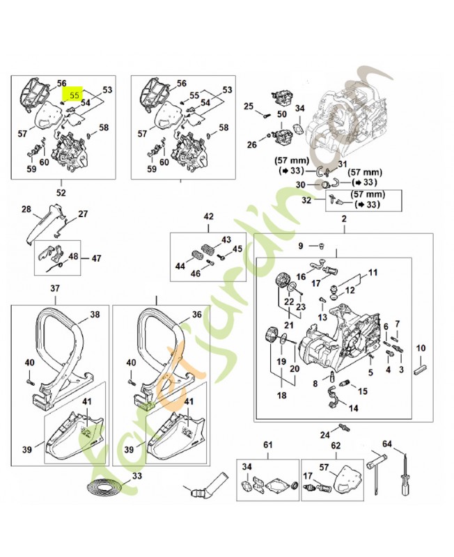 Vis is-p 4x8 9074-477-2966. Pièce détachée Stihl