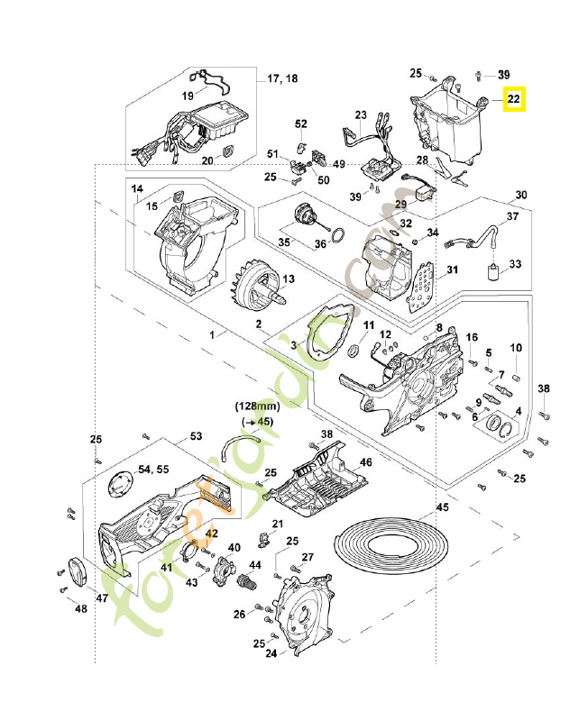 Logement pour batterie MA02-400-9400. Pièce détachée Stihl / Vicking