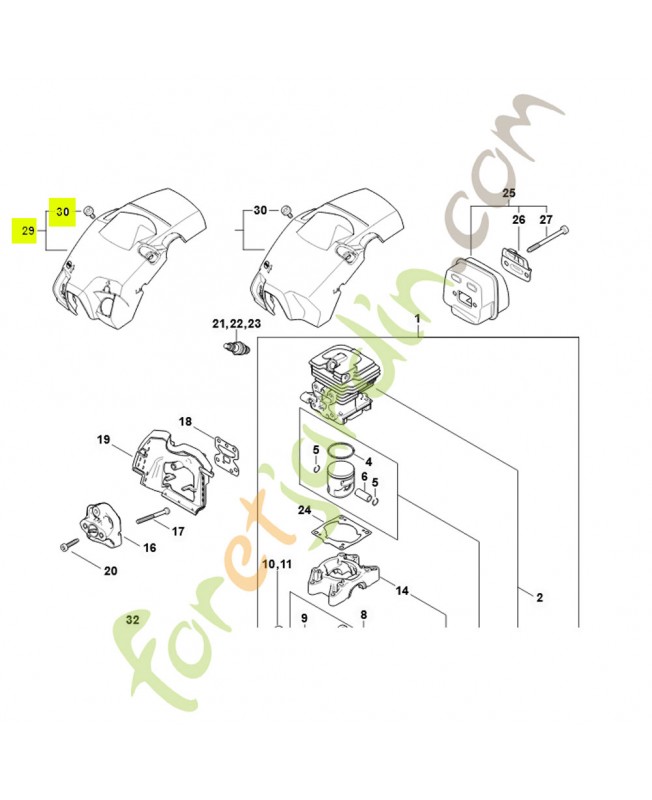 Capot 1148-080-1601- Pièce détachée Stihl