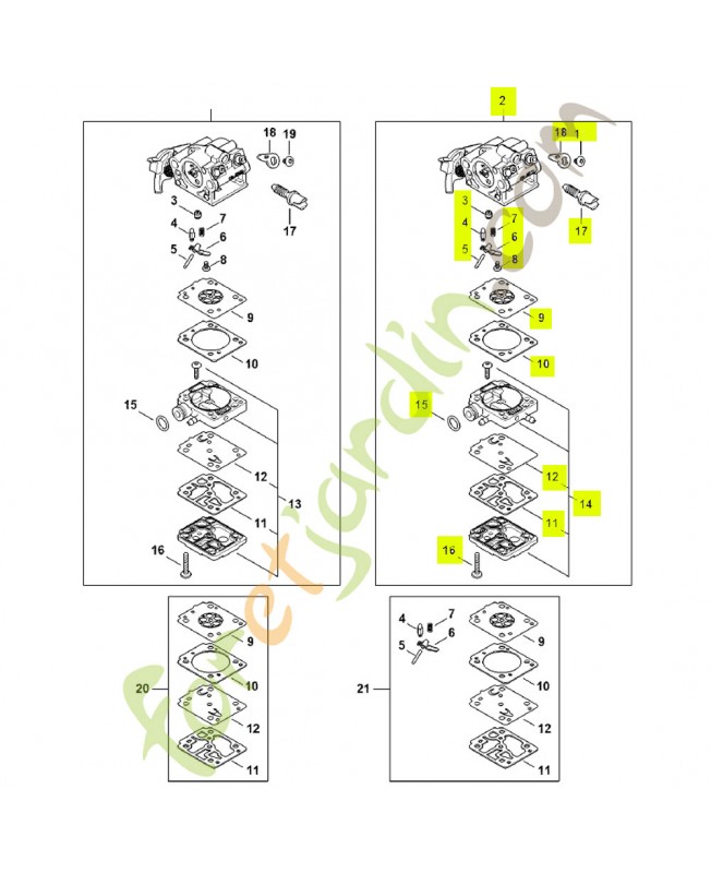 Carburateur 1148/03 1148-120-0603- Pièce détachée Stihl