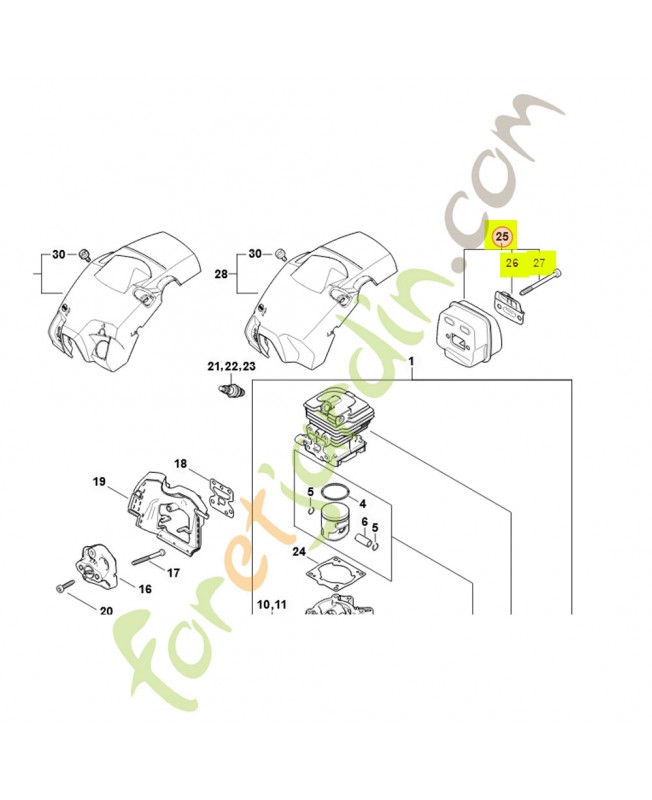 Silencieux 1148-140-0611- Pièce détachée Stihl