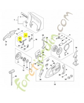 Jeu de pignon droit / vis de tension stihl réf.1125-007-1021