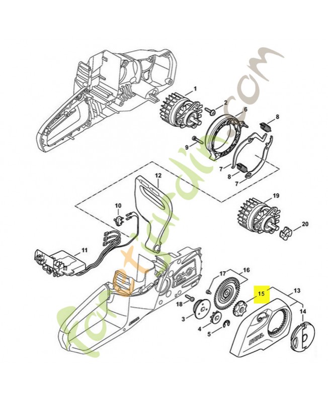 Molette de tension Stihl ref. 1123-648-2202