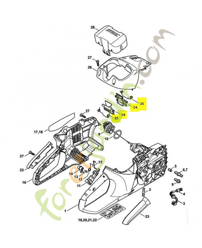Levier d'arrêt stihl réf. 4851-430-9800