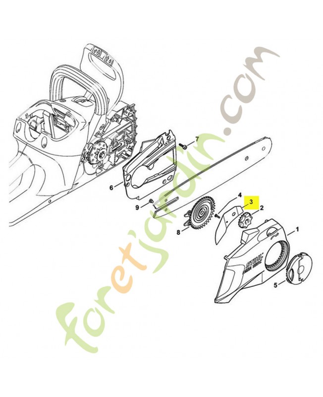 Tôle de recouvrement Stihl réf 1123-648-3800- Pièce de détachée Sithl / Vicking