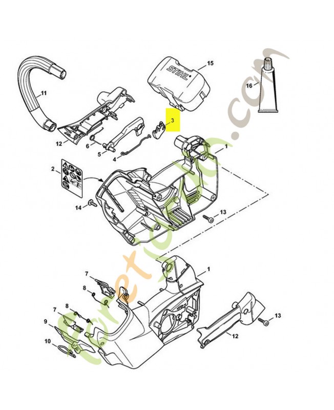 Levier de commande Stihl ref. 1252-435-2400