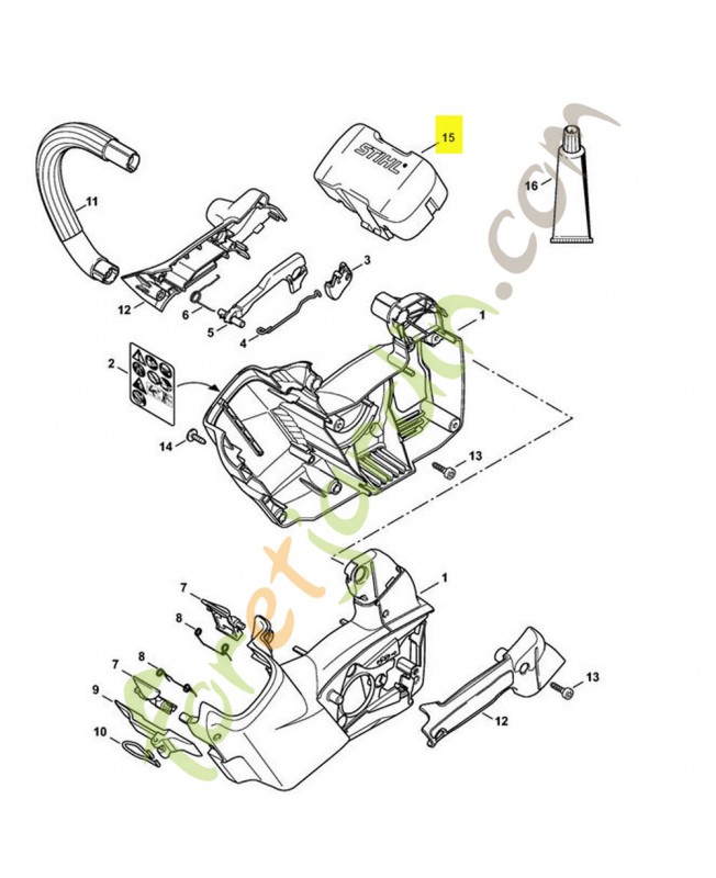 Couvercle de logement pour batterie AP Stihl
