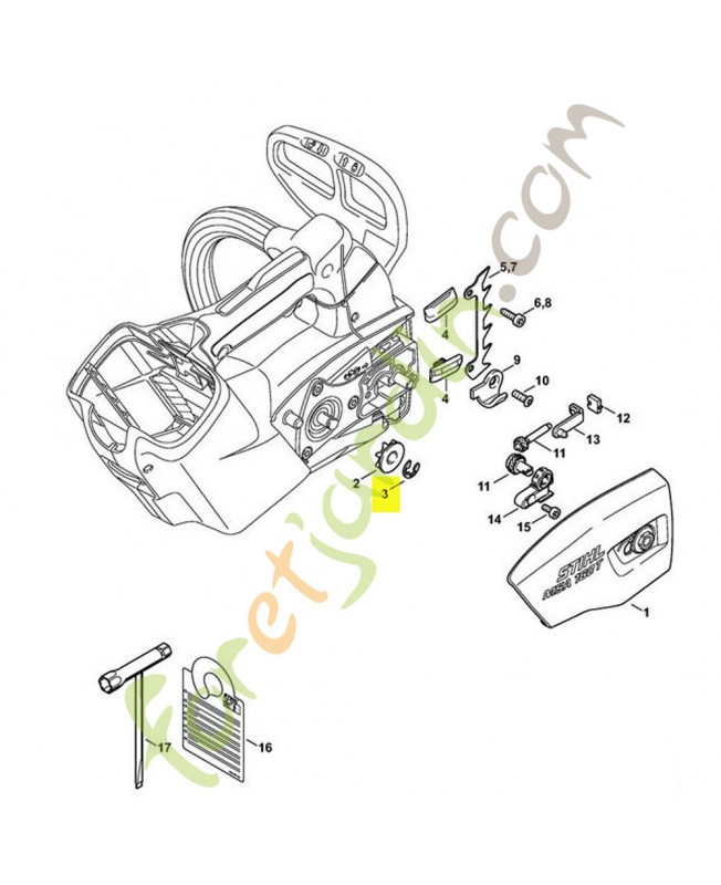 Circlips 8x1,3 stihl réf. 9460-624-0801