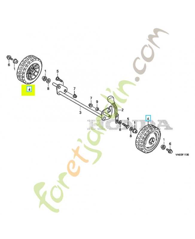 Roue comp. av. xnh164rx réf. Honda 44710-VH3-R10ZA