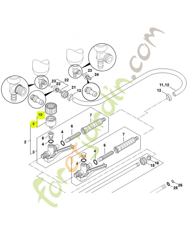 Manometre sg 20 Stihl ref. 4247-510-4000