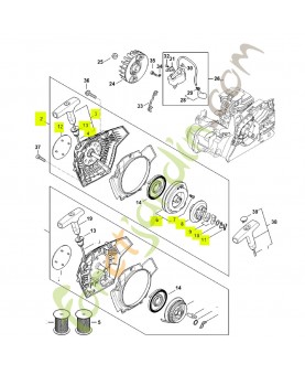 Carter de ventilateur avec lanceur 1148-080-2107- Pièce détachée Stihl