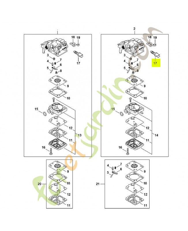Vis de réglage de régime de ralenti