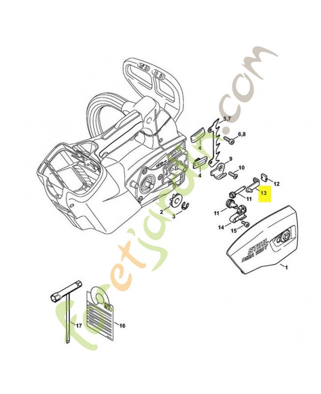 Coulisse de tension Stihl Réf 1123-640-1900