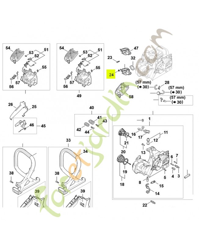 Écrou de sécurite m5 9216-261-0700. Pièce détachée Stihl