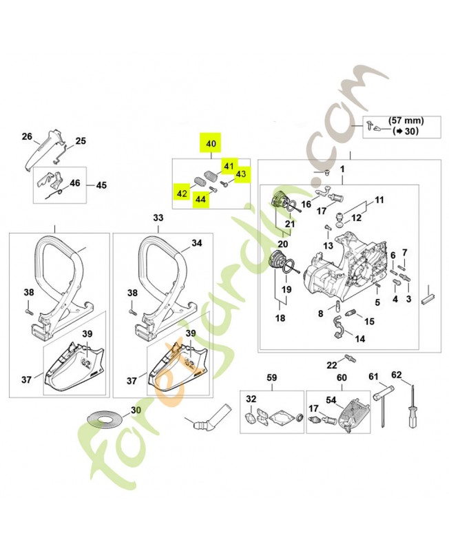 Jeu de ressorts avANT 1148-007-1000 - Pièce détachée Stihl