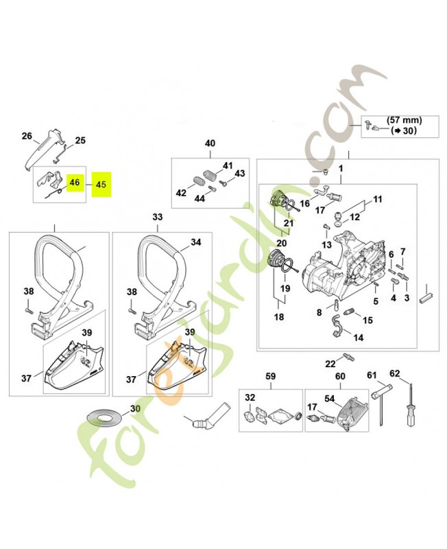 Manette des gaz 1148-180-1500- Pièce détachée Stihl