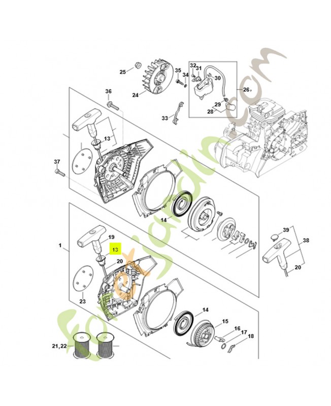 Douille 1110-084-9102. Pièce détachée Stihl