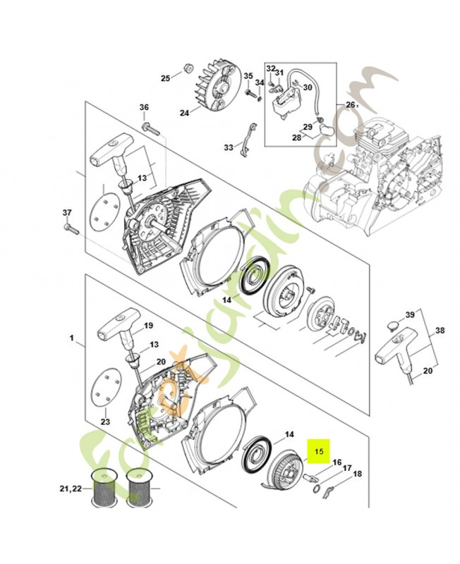 Poulie a cable 1123-195-0400- Pièce détachée Stihl