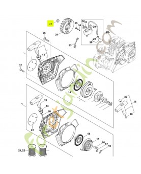 Écrou a collet m8x1-10 0000-955-0802. Pièce détachée Stihl