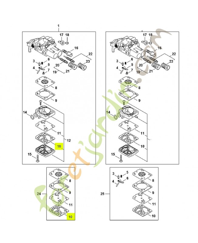 Joint de pompe Z010-023-Z000 - Pièce détachée Stihl