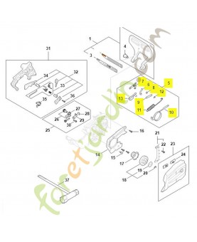 Jeu de pièces de frein de chaîne