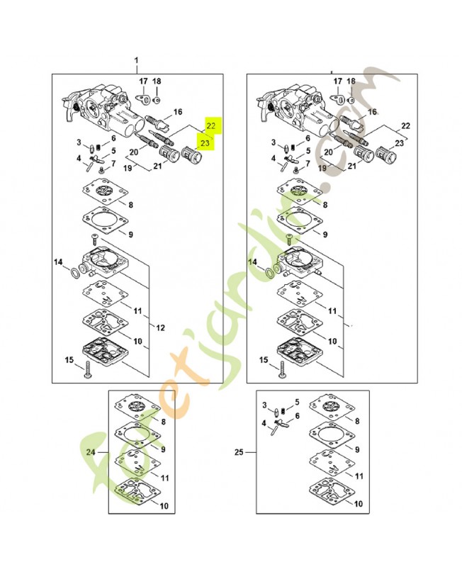 Jeu de pièces vis de réglage de richesse Z010-031-K018- Pièce détachée Stihl