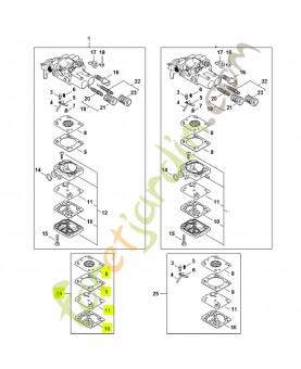 Jeu de joints et de membranes Z010-003-K011- Pièce détachée Stihl
