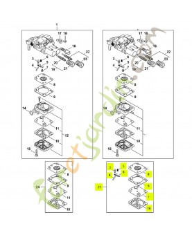 Jeu de pièces de carburateur Z010-001-K015- Pièce détachée Stihl
