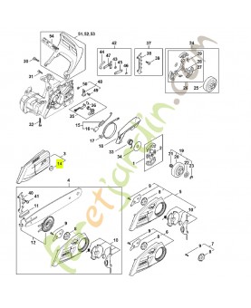 Écrou six pans m8 0000-955-0801. Pièce détachée Stihl