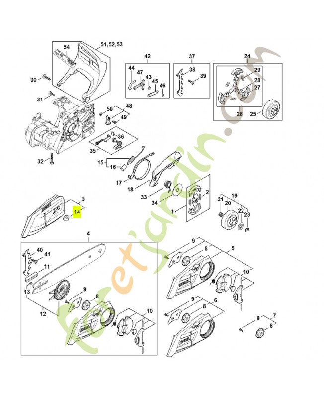 Écrou six pans m8 0000-955-0801. Pièce détachée Stihl