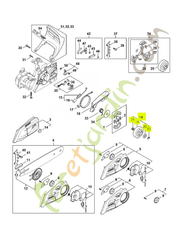 Pignon 3/8"p 6 dents 1148-640-2001- Pièce détachée Stihl